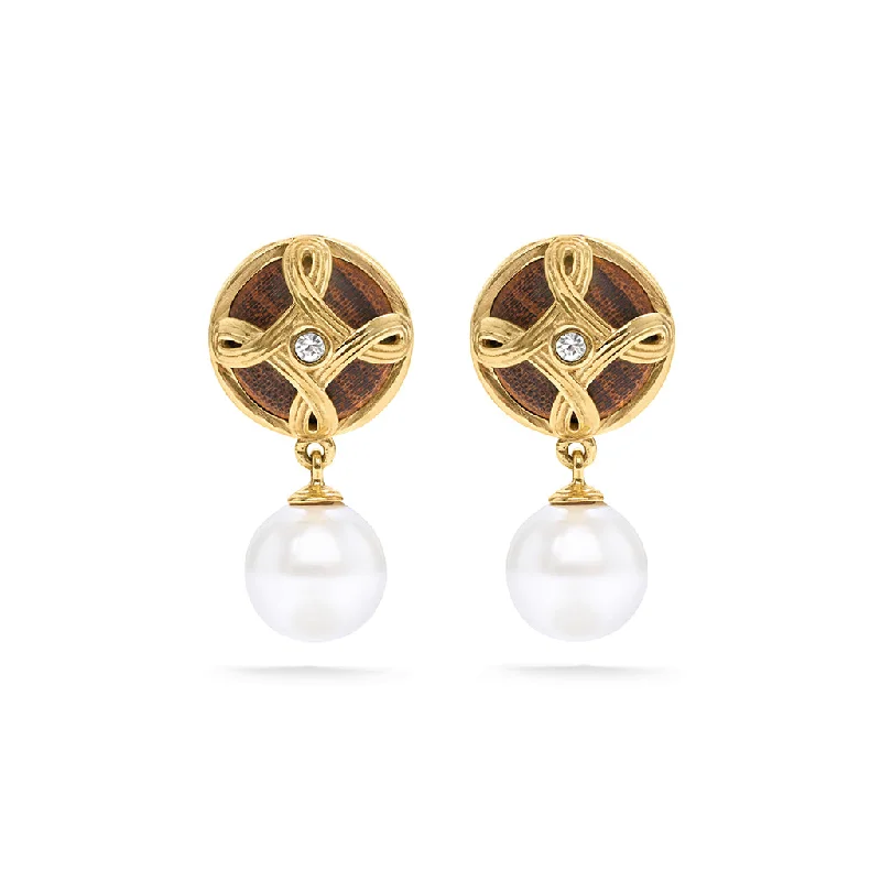 Limited Stock On Premium Jewelry At Low Prices Monique Drop Earrings - Pearl/Teak
