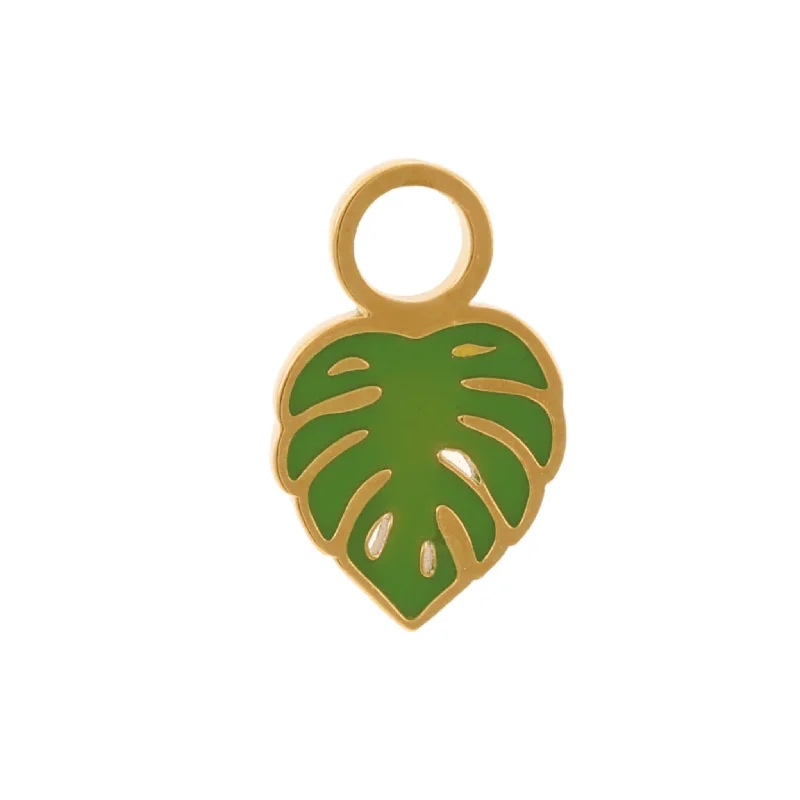 Best Jewelry Deals – Shop Premium Pieces At Great Prices Monstera Leaf Hoop Charm