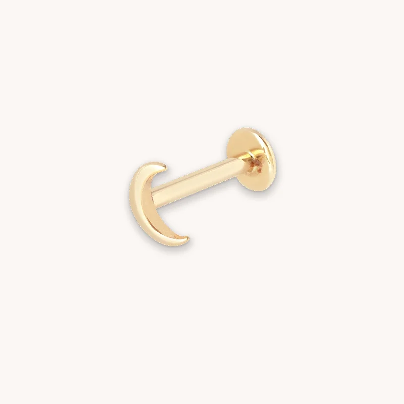 Seasonal Jewelry Sale – Upgrade Your Style Today Moon Piercing Stud in Solid Gold