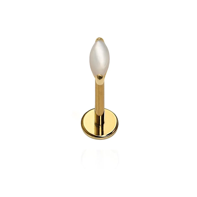 Elegant Jewelry, Exclusive Prices – Shop Now Moonstone Marquise Flat Back Stud