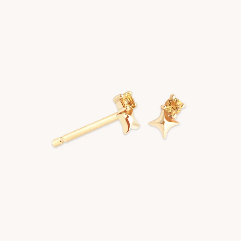 Shop Dazzling Jewelry With Special Promotional Discounts November Citrine Birthstone Earrings in Solid Gold