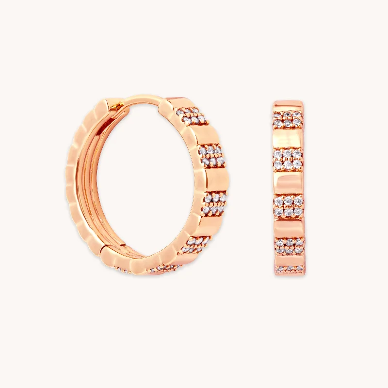 Elegant Necklaces And Bracelets At Limited-Time Offers Pleated Crystal Hoops in Rose Gold Elegant Necklaces And Bracelets At Limited-Time Offers Pleated Crystal Hoops in Rose Gold