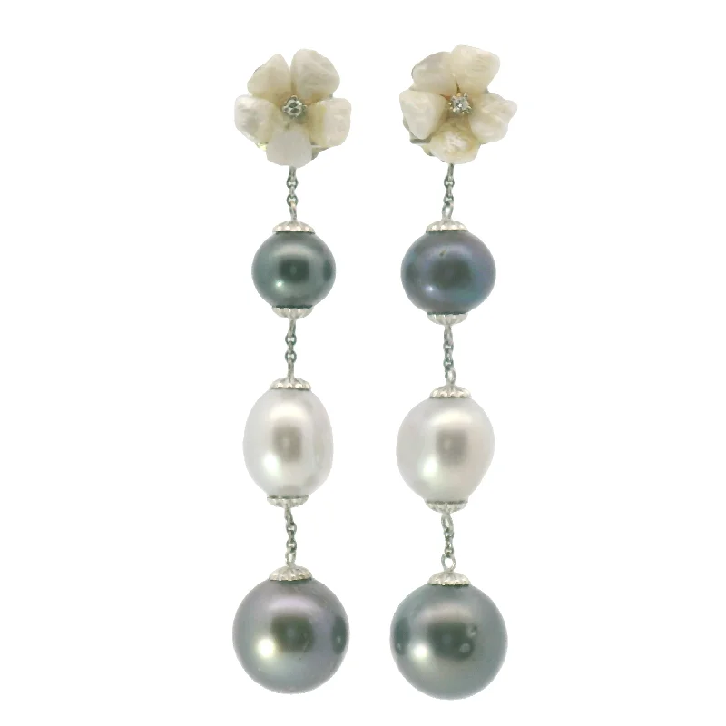 Grab Stylish Jewelry Before The Sale Ends Pearl and Flower Drop Earrings