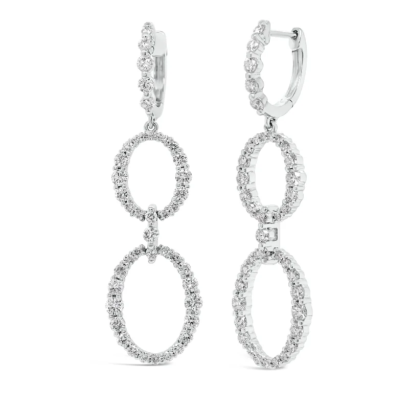 Luxury Jewelry At Unbeatable Discounts Prong-Set Diamond Oval Dangle Earrings