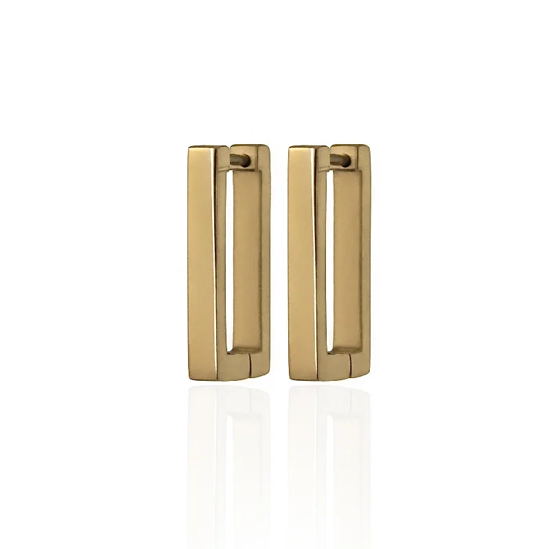Fashion-Forward Geometric Jewelry For Contemporary Style Rectangle Hoops
