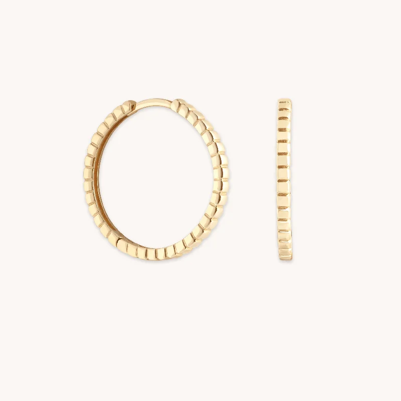 Stunning Jewelry At A Fraction Of The Price Ridged Hoops in Solid Gold