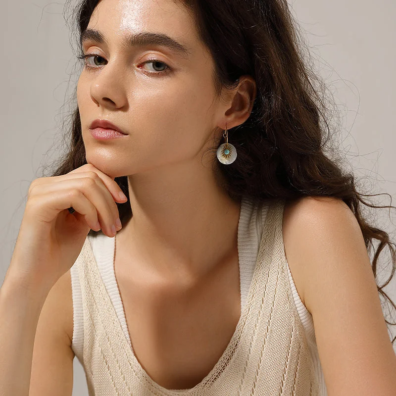 Flash Sale On Elegant Jewelry – Don't Miss Out Round Sun Coined Multicolor Hoop Earrings JLT12809