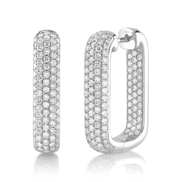 Special Offers On Handcrafted And Designer Jewelry Shy Creation Wide Pave Rectangle Diamond Hoop Earring