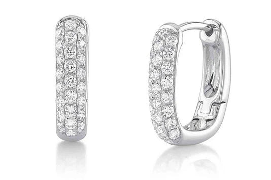Limited-Time Jewelry Sale – Elegant Styles At Less Shy Creation Rectangle Pave Diamond Huggie Earring