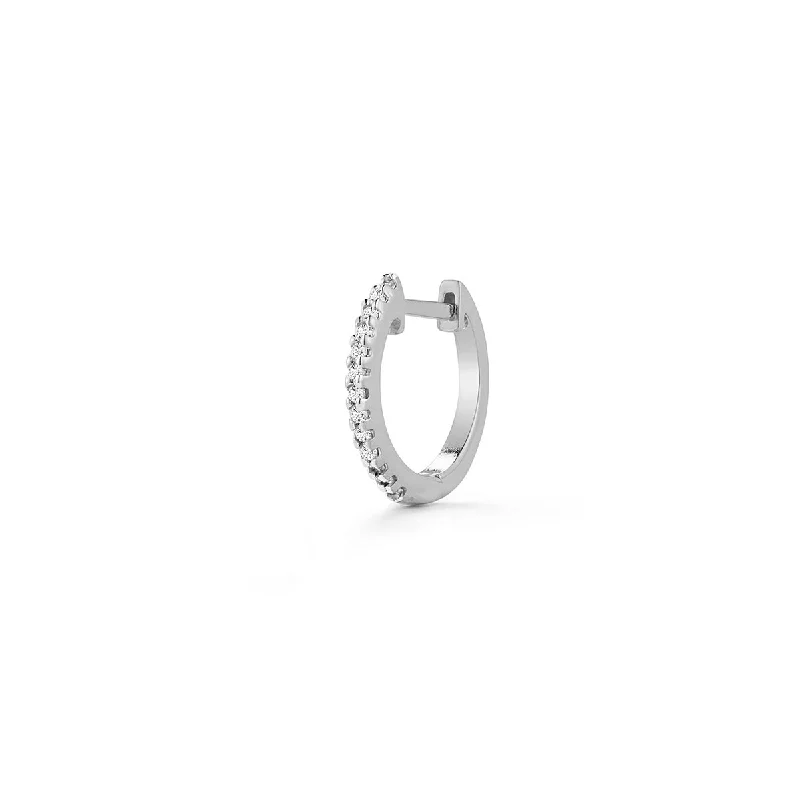 Dainty Floral Jewelry For Feminine Elegance Single 12mm Diamond Huggie