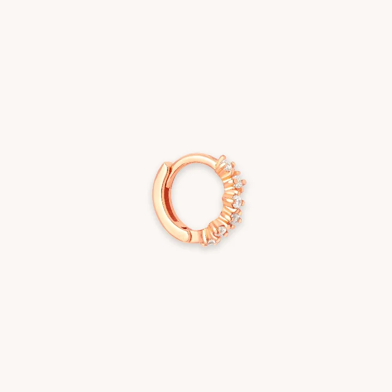 Waterproof Stainless Steel Jewelry For Lasting Beauty Cluster Hoop 6.5mm in Rose Gold