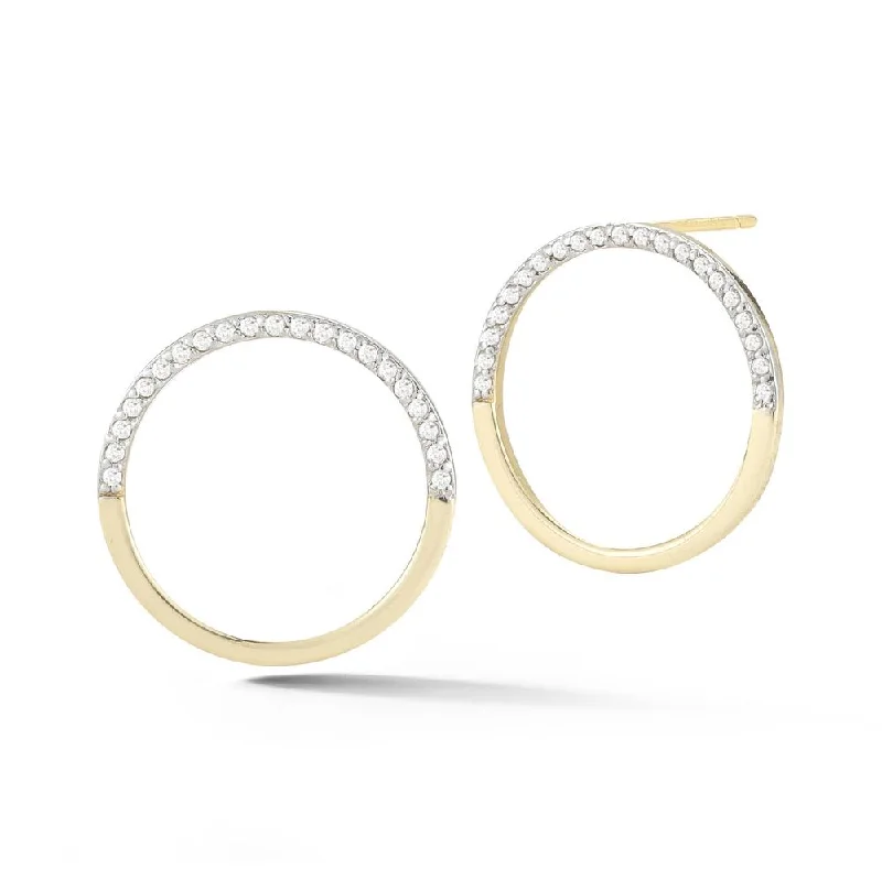 Romantic Heart-Shaped Jewelry For Special Gifts 14kt Gold Medium Halfmoon Hoops