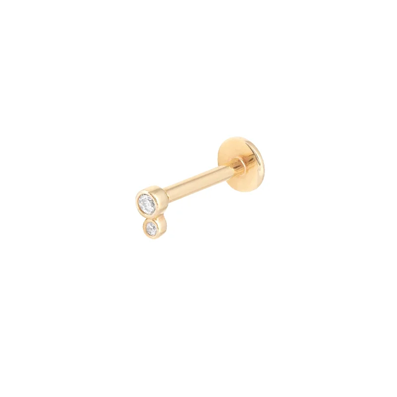 Jewelry Clearance Sale – Final Reductions Solid Gold Double Topaz Piercing Stud