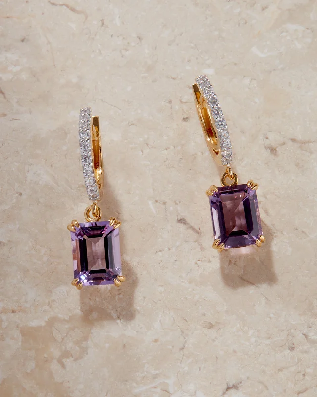 Chic, Trendy, And Affordable Jewelry Sale The Mini Diana Huggies- Amethyst