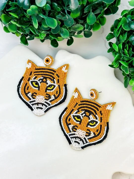 Bestselling Jewelry Now On Sale – Elevate Your Look Tiger Seed Bead Dangle Earrings