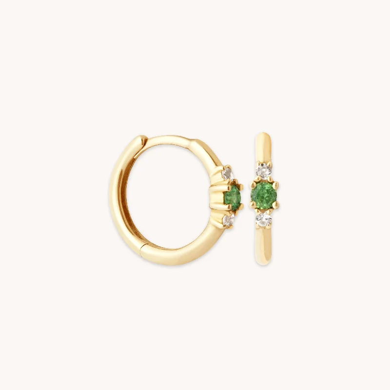 Limited-Stock Jewelry Sale – Shop Before It's Gone Tsavorite Hoops in Solid Gold