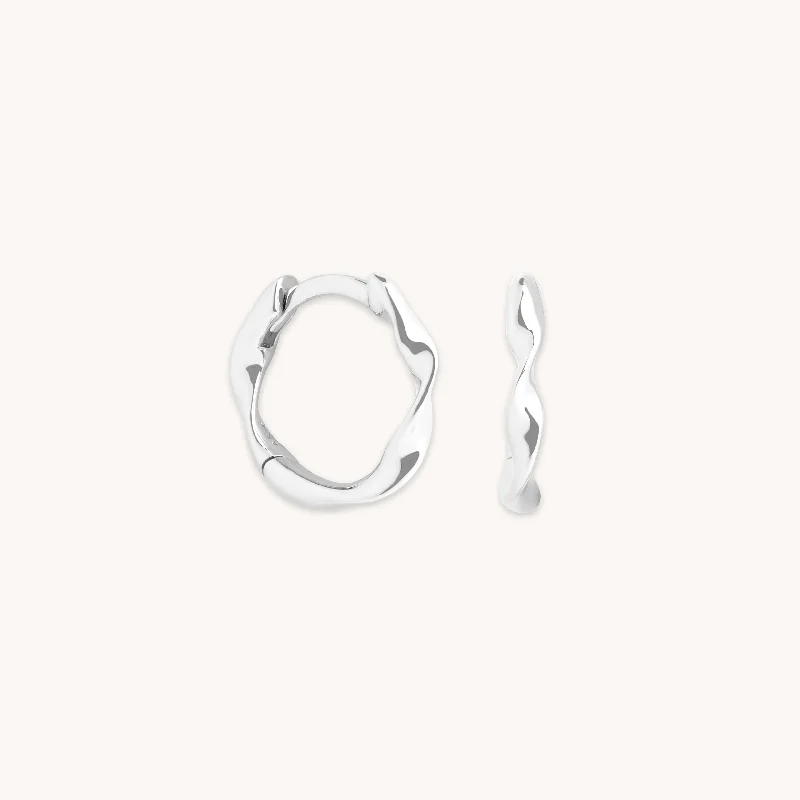 Premium Jewelry, Premium Discounts – Act Fast Twist Huggies in Solid White Gold