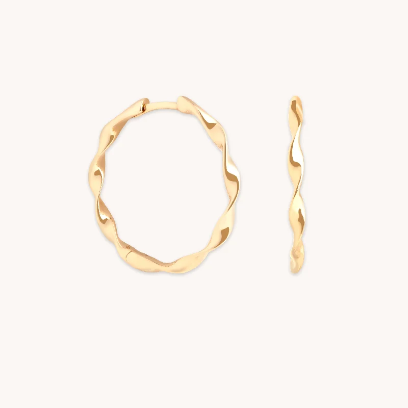 Limited-Time Offer On Elegant Jewelry Pieces Twist Large Hoops in Solid Gold