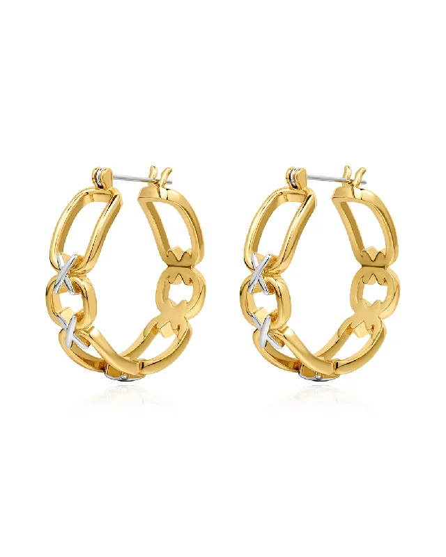 Elegant Jewelry, Exclusive Prices – Shop Now Two-Tone Chain Hoops