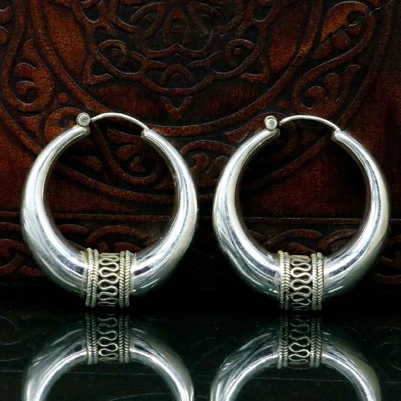 Stunning Jewelry At Even More Stunning Prices Vintage 925 sterling silver fabulous vintage plain design elegant hoops earrings kundal tribal belly dance brides maid dainty jewelry ear613