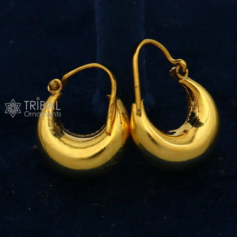 Exclusive Jewelry Offers – Sparkle For Less Vintage antique design handmade 925 sterling silver gorgeous gold polished hoops boho earrings bali tribal Banjara jewelry s1303
