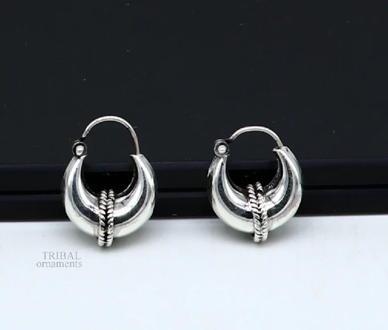 Dazzle In Elegance With Our Biggest Jewelry Sale Vintage Design 925 sterling silver fabulous hoops earring, tribal kundal earring from Rajasthan India, best gifting unisex jewelry ear1048 Dazzle In Elegance With Our Biggest Jewelry Sale Vintage Design 925 sterling silver fabulous hoops earring, tribal kundal earring from Rajasthan India, best gifting unisex jewelry ear1048