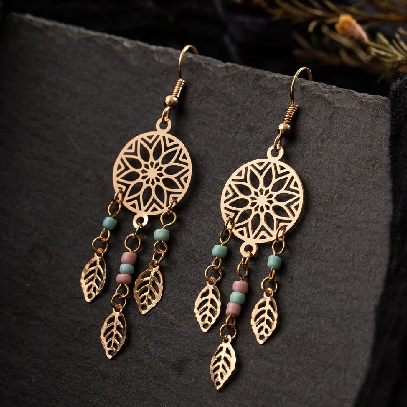 Luxury Handcrafted Jewelry For Elegant Looks Gold Dream Catcher Earrings