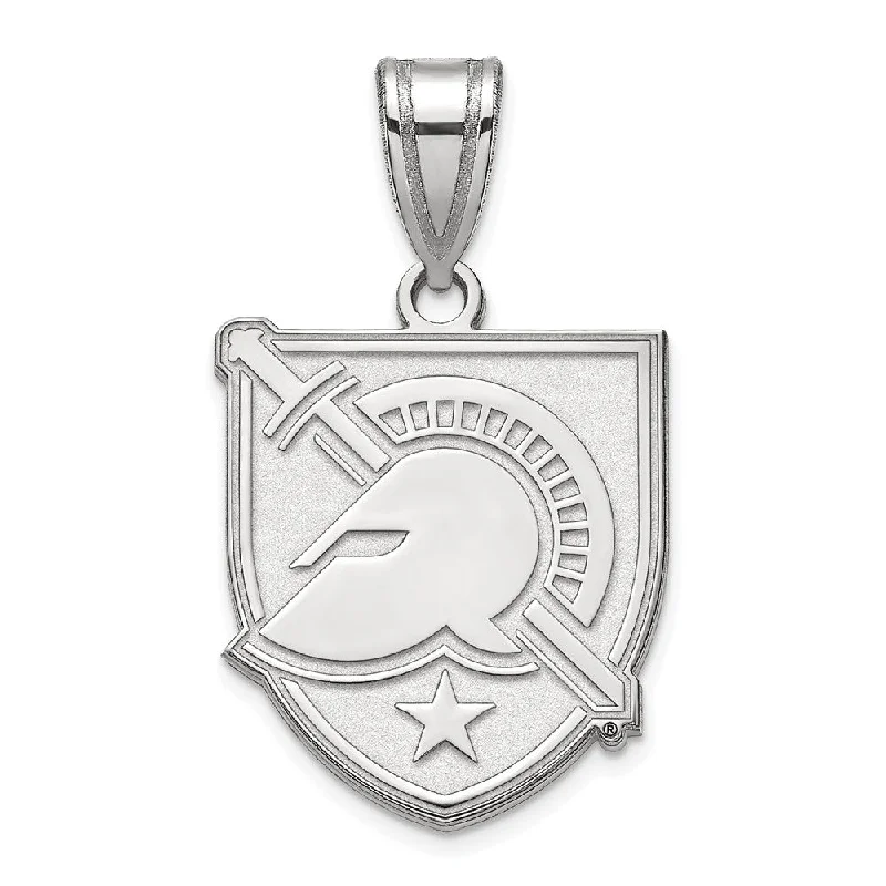 Exclusive Online Discounts On Stylish Jewelry 10k White Gold Military Academy Large Shield Pendant