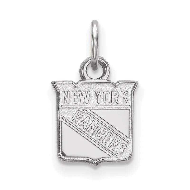 10k White Gold NHL New York Rangers XS (Tiny) Charm or Pendant