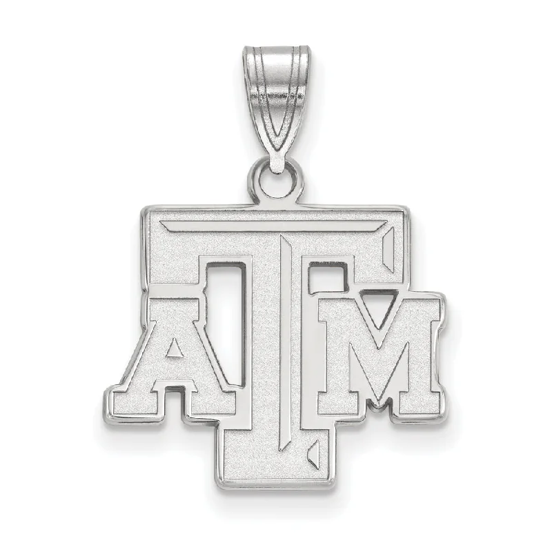 Exclusive Online Jewelry Sale – Don't Wait 10k White Gold Texas A&M U. Medium Fancy 'TAM' Pendant