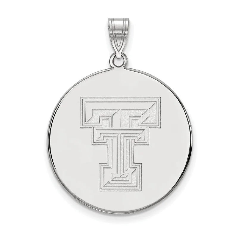 Last Chance To Shop High-End Jewelry At Markdown Prices 10k White Gold Texas Tech U. XL 'TT' Disc Pendant