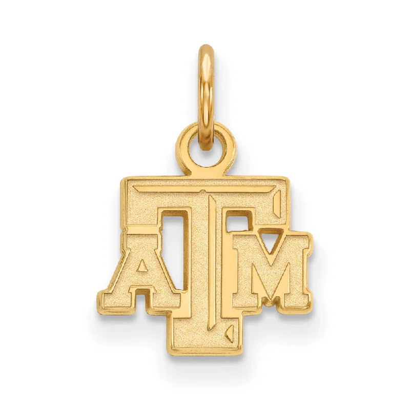 Elegant Jewelry, Exclusive Prices – Shop Now 14k Gold Plated Silver Texas A&M U. XS (Tiny) Fancy 'TAM' Charm