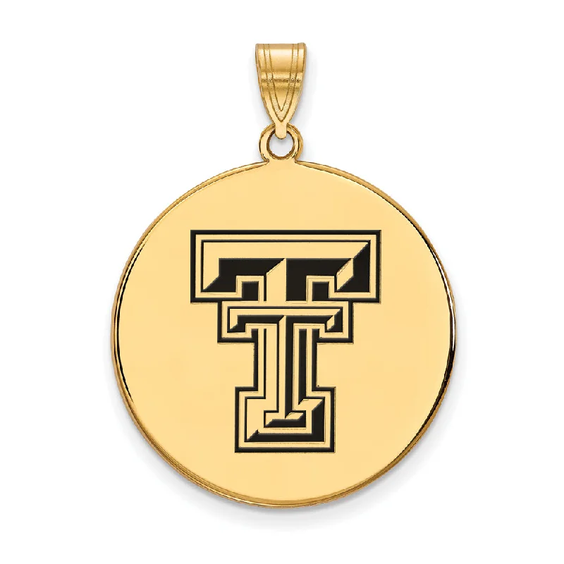 Everyday Jewelry Essentials Now On Sale 14k Gold Plated Silver Texas Tech U. XL Enamel Disc Pendant
