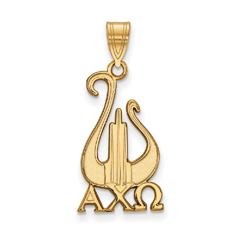 14K Plated Silver Alpha Chi Omega Large Pendant