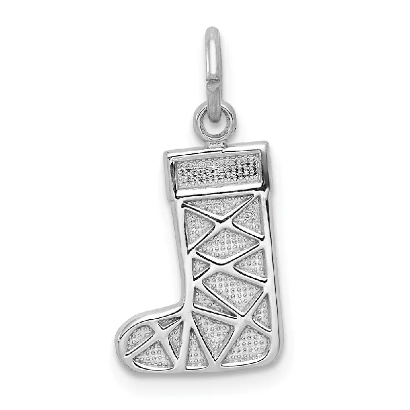 14k White Gold, Christmas Stocking Charm