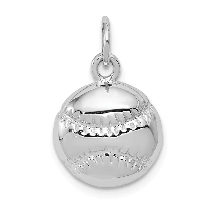 Grab Your Favorite Jewelry At The Lowest Prices 14k White Gold Polished Baseball Pendant, 12mm