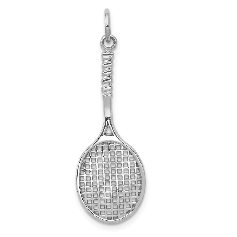 Seasonal Jewelry Sale – Upgrade Your Collection 14k White Gold Tennis Racquet Pendant
