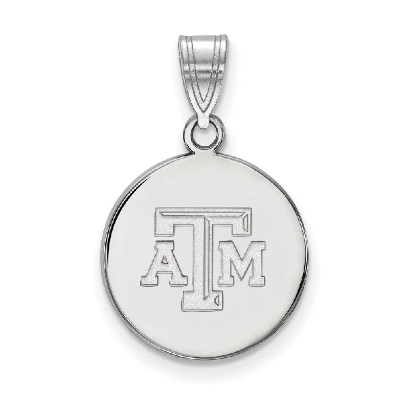 Personalized Jewelry Sale – Meaningful Gifts At Great Prices 14k White Gold Texas A&M U. Medium Disc Pendant