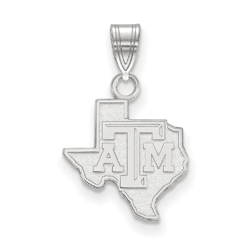 Exclusive Gemstone Jewelry At Special Prices 14k White Gold Texas A&M U. Small Logo Pendant