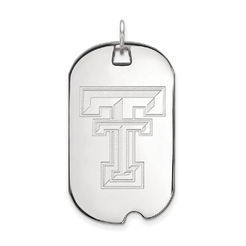 Adjustable Charm Bracelets For A Perfect Fit 14k White Gold Texas Tech U. Large Dog Tag Pendant