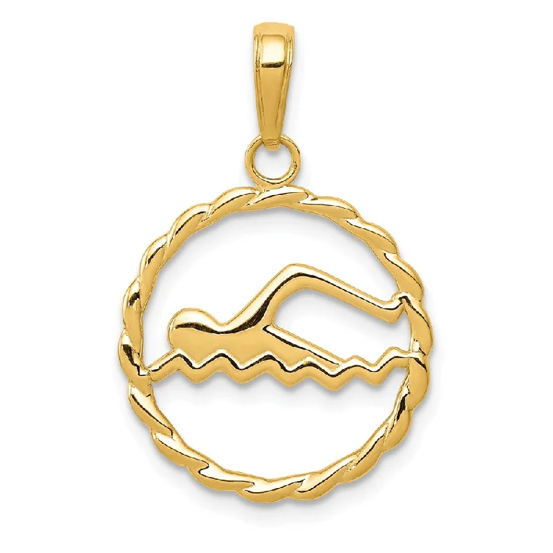 Sparkle On A Budget – Fine Jewelry For Less 14k Yellow Gold 16mm Swimming Pendant