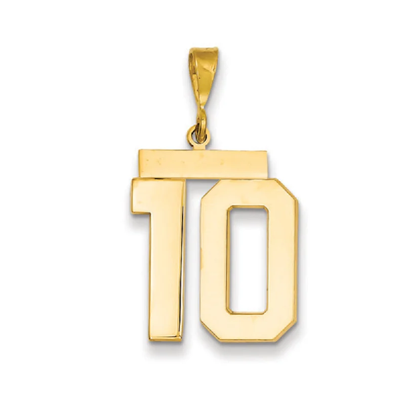 Elegant Necklaces And Bracelets At Limited-Time Offers 14k Yellow Gold, Athletic Collection, Large Polished Number 10 Pendant
