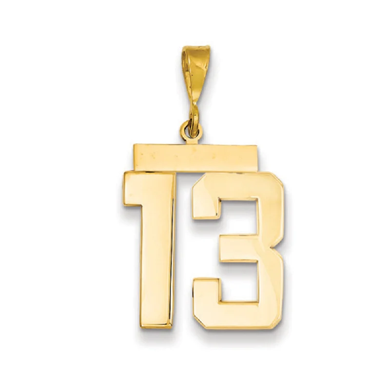 Premium Jewelry, Premium Discounts – Act Fast 14k Yellow Gold, Athletic Collection, Large Polished Number 13 Pendant