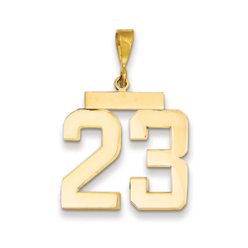 Get The Best Deals On Timeless Jewelry Pieces 14k Yellow Gold, Athletic Collection, Large Polished Number 23 Pendant