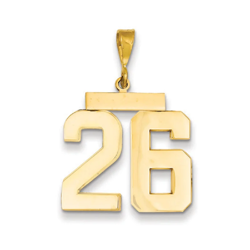 Shop Trending Jewelry With Exclusive Savings 14k Yellow Gold, Athletic Collection, Large Polished Number 26 Pendant