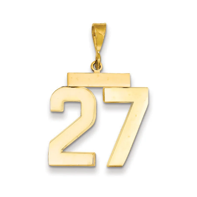 Grab Your Dream Jewelry At The Lowest Prices 14k Yellow Gold, Athletic Collection, Large Polished Number 27 Pendant
