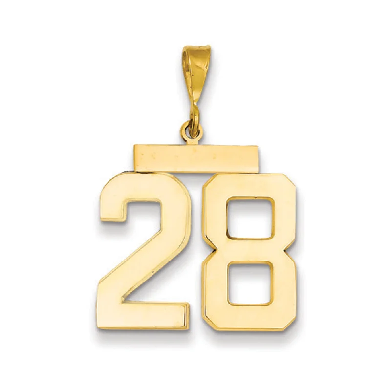 Exclusive Jewelry Discounts – Shop Now For Savings 14k Yellow Gold, Athletic Collection, Large Polished Number 28 Pendant