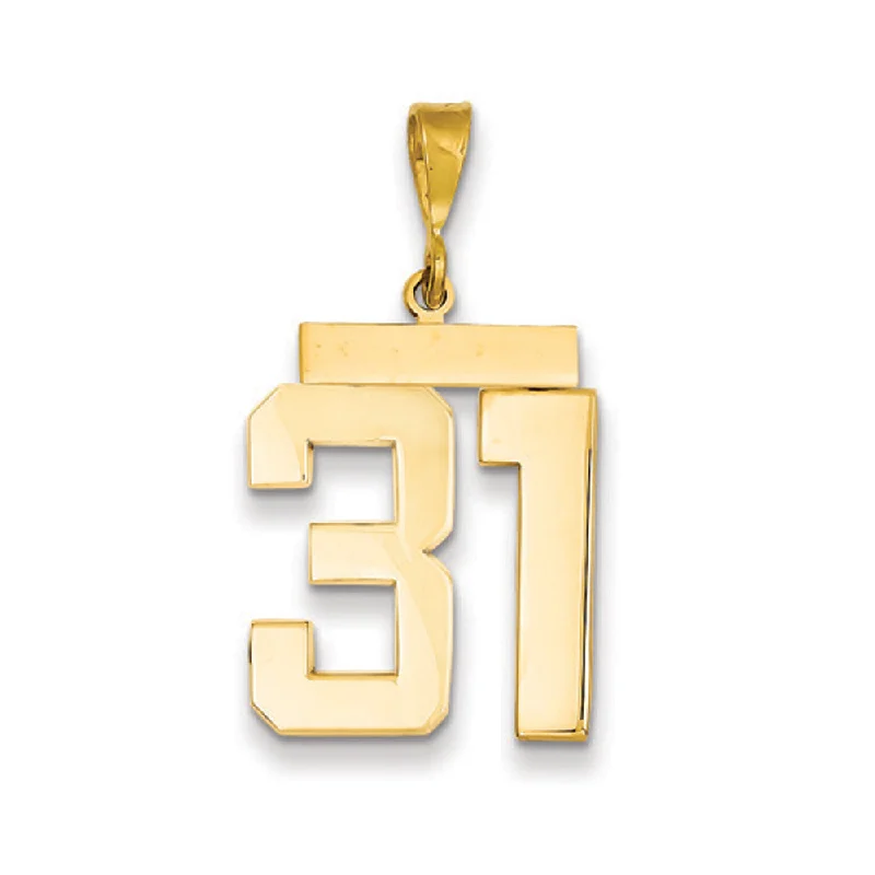 Limited-Stock Jewelry Clearance – Grab Your Favorites Now 14k Yellow Gold, Athletic Collection, Large Polished Number 31 Pendant