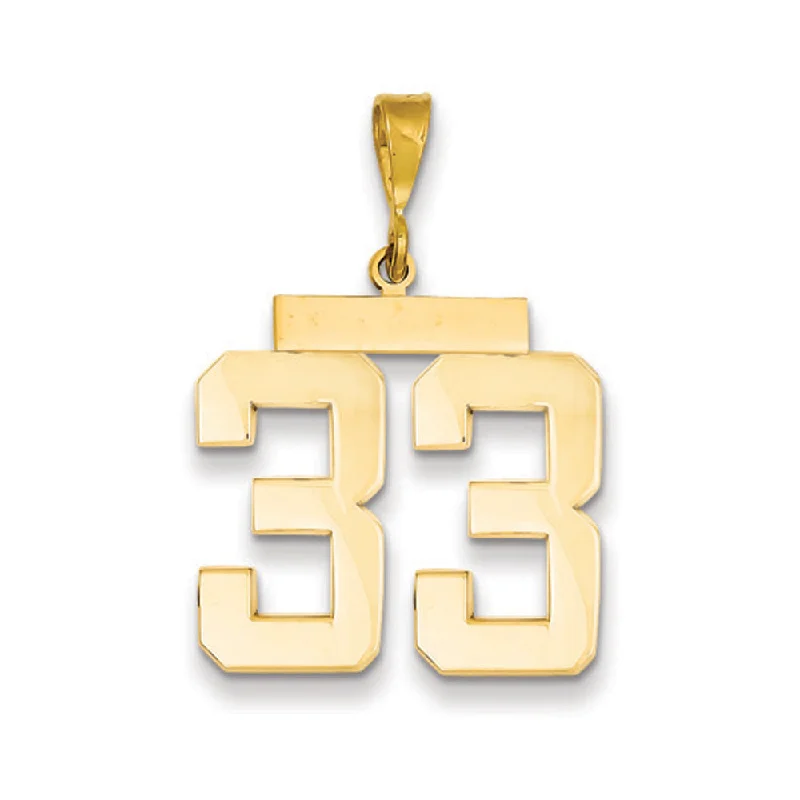 Luxury Jewelry At Unbeatable Discounts 14k Yellow Gold, Athletic Collection, Large Polished Number 33 Pendant