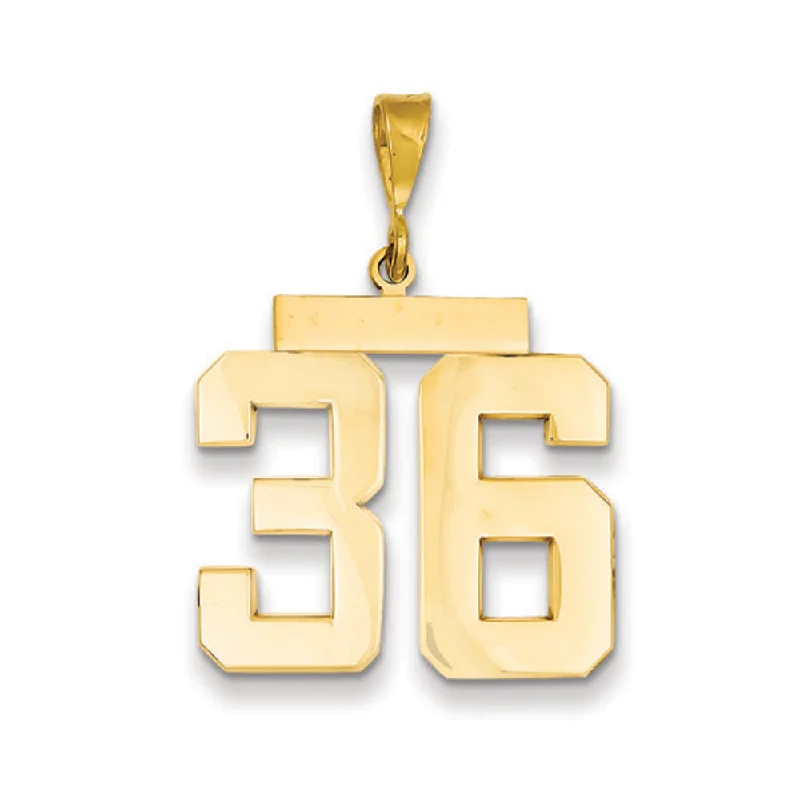 Elegant Jewelry, Exclusive Prices – Shop Now 14k Yellow Gold, Athletic Collection, Large Polished Number 36 Pendant